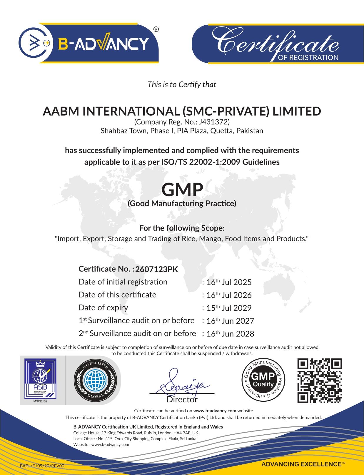 GMP certification