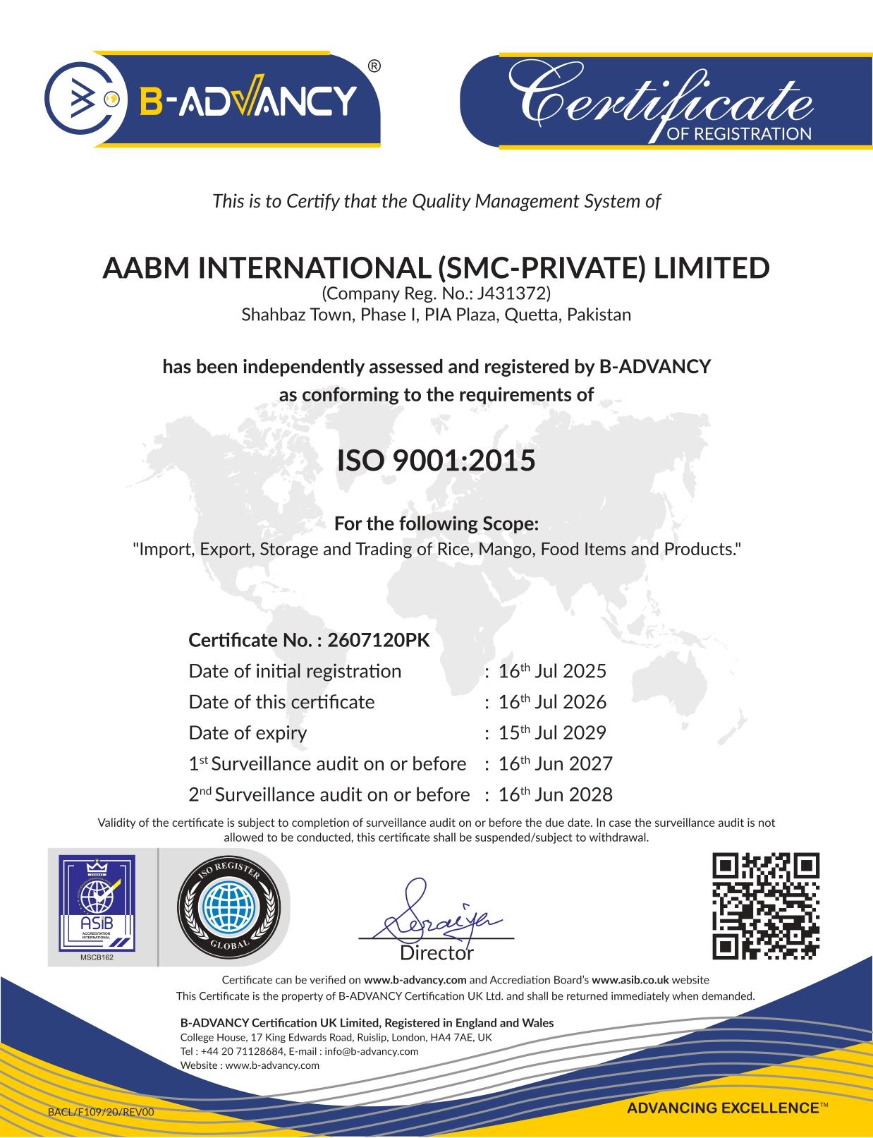 ISO 9001:2015 certification